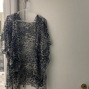 Elegant Leopard Print Sheer Blouse